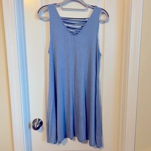 Blue V-neck dress
